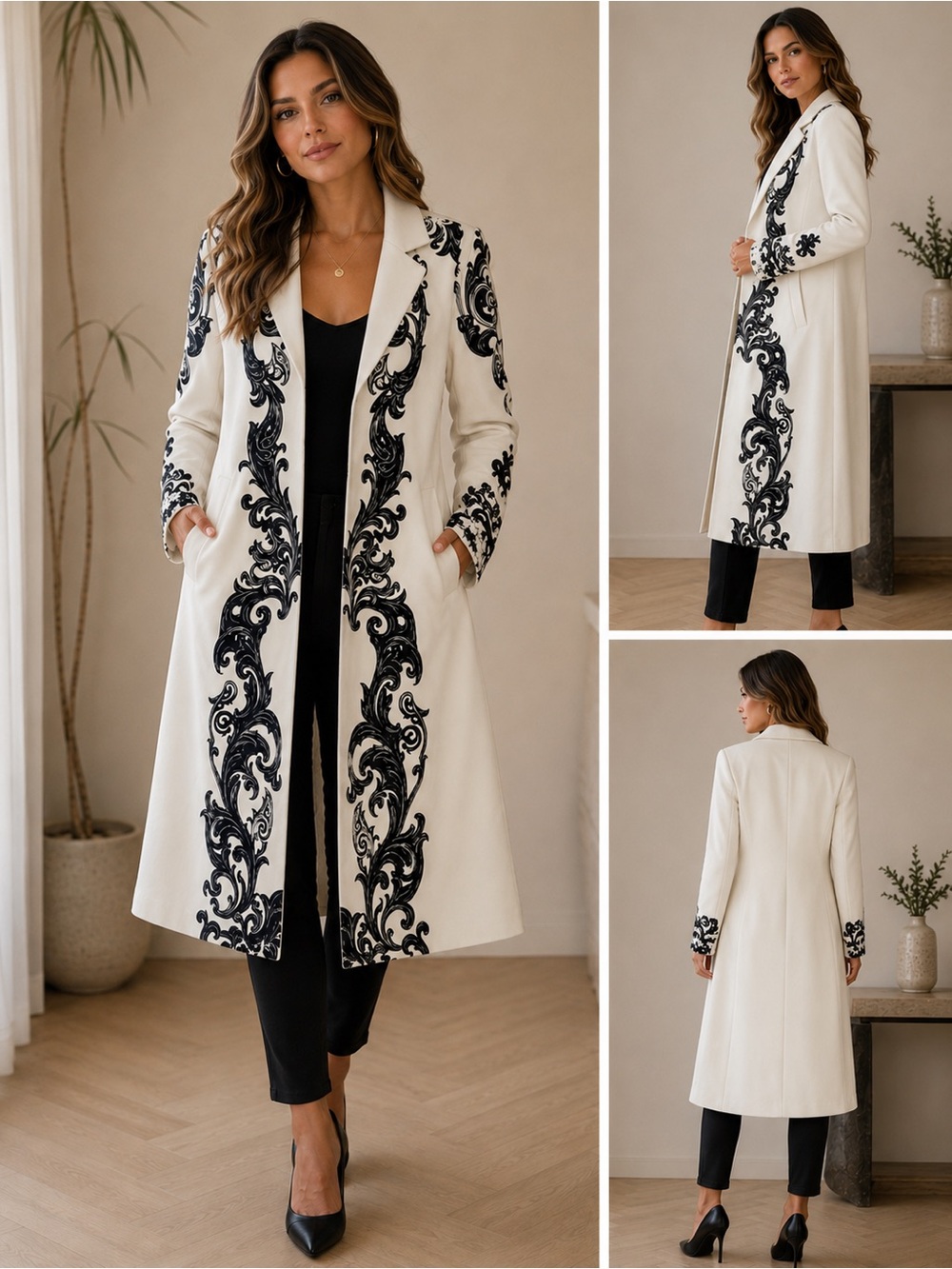 Women's Long Lightweight Blazer Coat Size S
Beige/Cream open front